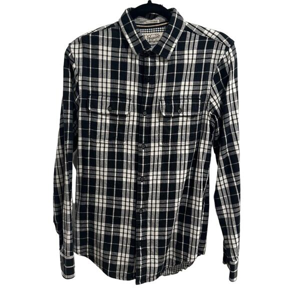 Original Penguin Gauze Cotton Slim-Fit Plaid Button Down Shirt Mens SMALL - Picture 1 of 7